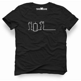Tshirthane La Linea Trt Cizgi Adam Tnt Siyah Erkek Tshirt
