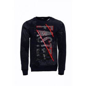 Tshirthane Lacivert Taşlı Baskılı Desenli Sweatshirt