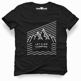 Tshirthane Lets Go Camping Dag Siyah Erkek T-shirt