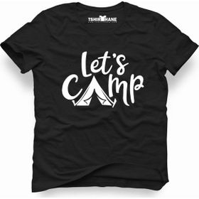 Tshirthane Lets Go Camping Siyah Erkek T-shirt