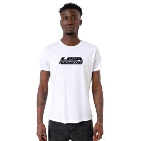 Tshirthane Lisa Rockstar Beyaz Bisiklet Yaka Erkek T-shirt