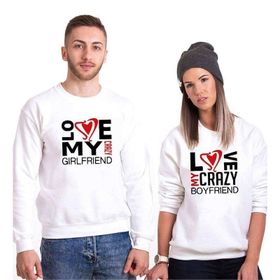 Tshirthane Lo Ve Crazy 2'li Sevgili Sweatshirt