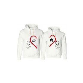 Tshirthane Lo Ve Kalp 2'li Sevgili Sweatshirt