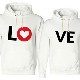 Tshirthane Lo Ve Kalp 2'li Sevgili Sweatshirt