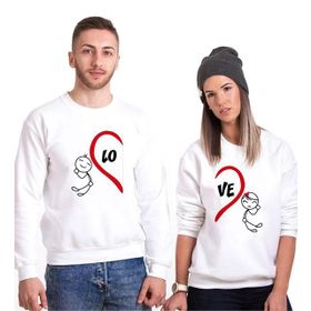 Tshirthane Lo Ve Kalp Sevgili Kombinleri Sweatshirt Kombini