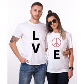 Tshirthane Lo Ve Peace 2'li Sevgili T-shirt