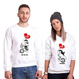 Tshirthane Love 2'li Sevgili Sweatshirt