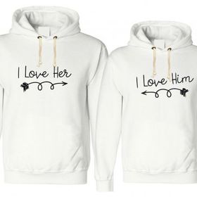 Tshirthane Love Her Love Him Sevgili Kombinleri Sweatshirt Kombini