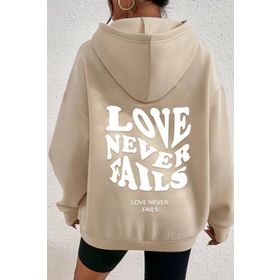 Tshirthane Love Never Fails Sırt Baskılı Unisex Sweatshirt