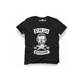Tshirthane Marvel Stan Lee Excelsion Siyah Erkek T-shirt