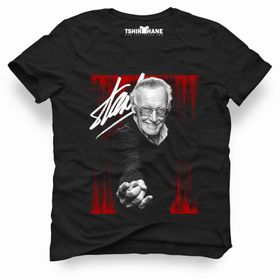 Tshirthane Marvel Stan Lee Rest İn Peace Tag Siyah Erkek T-shirt