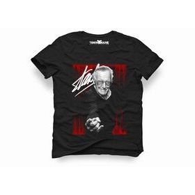 Tshirthane Marvel Stan Lee Rest İn Peace Tag Siyah Erkek T-shirt