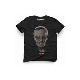 Tshirthane Marvel Stan Lee Tipografi Siyah Erkek Tshirt