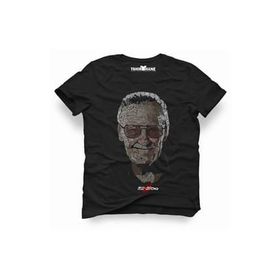 Tshirthane Marvel Stan Lee Tipografi Siyah Erkek Tshirt