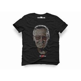 Tshirthane Marvel Stan Lee Tipografi Siyah Erkek Tshirt