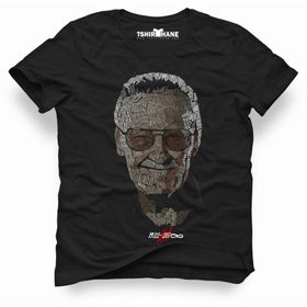 Tshirthane Marvel Stan Lee Tipografi Siyah Erkek Tshirt