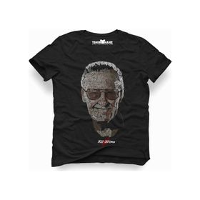 Tshirthane Marvel Stan Lee Tipografi Siyah Erkek Tshirt