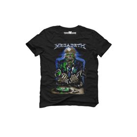 Tshirthane Megadeth Rock Metal Müzik Baskılı Dar Kesim Slim Fit Siyah Erkek T-Shirt