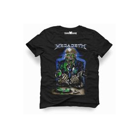 Tshirthane Megadeth Rock Metal Müzik Baskılı Dar Kesim Slim Fit Siyah Erkek T-Shirt