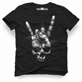 Tshirthane Metallica Hand Rock Siyah Erkek Tshirt