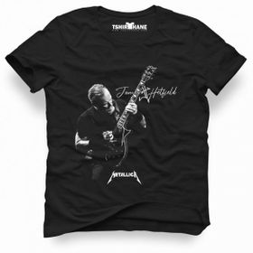 Tshirthane Metallica James Hetfield Guitar Siyah Erkek Tshirt