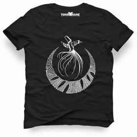 Tshirthane Mevlana Sufi Ay Siyah Erkek T-shirt
