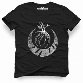 Tshirthane Mevlana Sufi Ay Siyah Erkek T-shirt