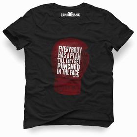 Tshirthane Mike Tyson Everybody Has a Plan Siyah Erkek T-shirt