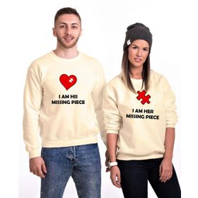 Tshirthane Missing Piece 2'li Sevgili Sweatshirt
