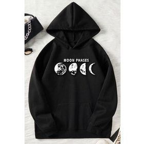 Tshirthane Moon Phases Baskılı Unisex Sweatshirt