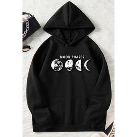 Tshirthane Moon Phases Baskılı Unisex Sweatshirt
