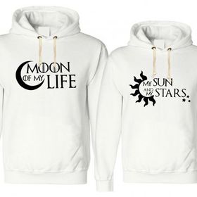 Tshirthane Moon Sun Stars 2'li Sevgili Sweatshirt
