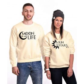 Tshirthane Moon Sun Stars 2'li Sevgili Sweatshirt