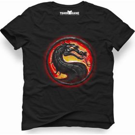 Tshirthane Mortal Kombat logo Siyah Erkek T-shirt