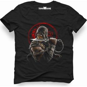 Tshirthane Mortal Kombat Scorpion Fatality Siyah Erkek T-shirt