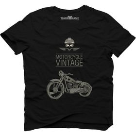 Tshirthane Motorcycle Vintage Siyah Erkek T-shirt