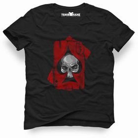 Tshirthane Motörhead İskambil Kurukafa Siyah Erkek Tshirt