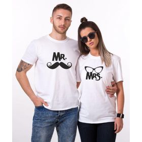 Tshirthane Mr. Mrs. Bıyık Gözlük 2'li Sevgili T-shirt