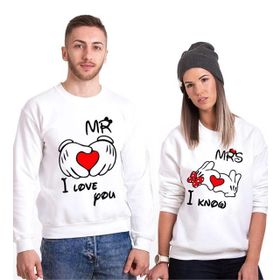 Tshirthane Mr. Mrs. Kalp 2'li Sevgili Sweatshirt