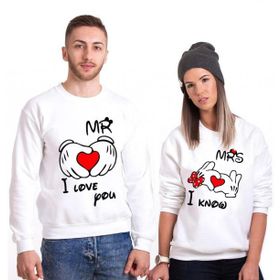 Tshirthane Mr. Mrs. Kalp 2'li Sevgili Sweatshirt