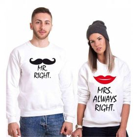 Tshirthane Mr. Mrs. Right. 2'li Sevgili Sweatshirt
