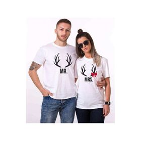 Tshirthane Mrmrs Geyik 2'li Sevgili T-shirt