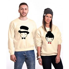 Tshirthane Mutlu Çift 2'li Sevgili Sweatshirt