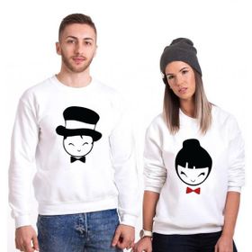 Tshirthane Mutlu Çift 2'li Sevgili Sweatshirt