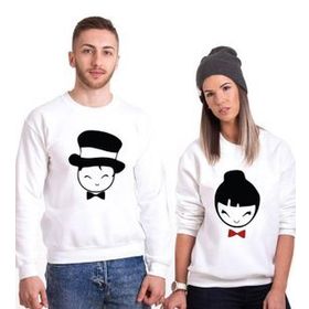Tshirthane Mutlu Çift 2'li Sevgili Sweatshirt