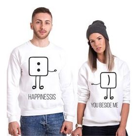 Tshirthane Mutluluk Benim Yanımda 2'li Sevgili Sweatshirt