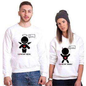 Tshirthane My Devil My Angel 2'li Sevgili Sweatshirt