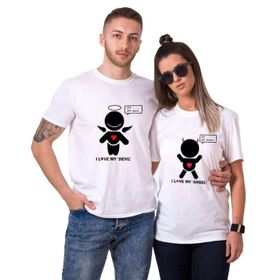 Tshirthane My Devil My Angel 2'li Sevgili T-shirt
