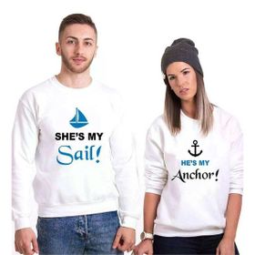 Tshirthane My Sail My Anchor Sevgili Kombinleri Sweatshirt kombini