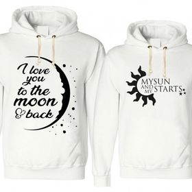 Tshirthane My Sun Love Moon 2'li Sevgili Sweatshirt